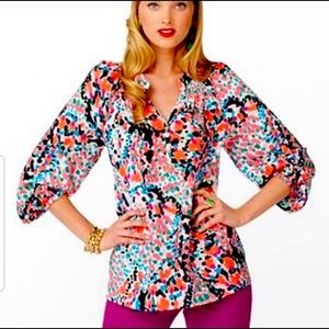 ✨Lilly Pulitzer sz L Elsa Sweet Nothings  blouse.